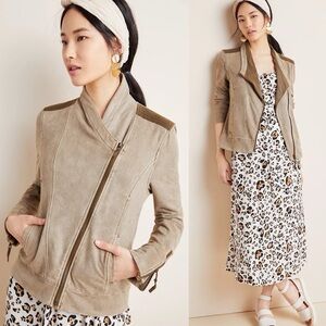 Anthropologie / Marrakech Ashley Suede French Terry Jacket in Barkwood